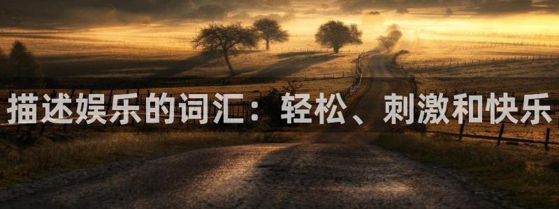 狗子283平台登录注册：描述娱乐的词汇：轻松、刺激和快乐